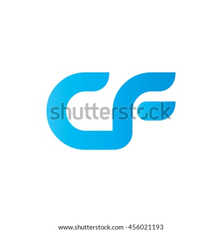 Initial Letter CF Linked Lowercase Logo Blue-符