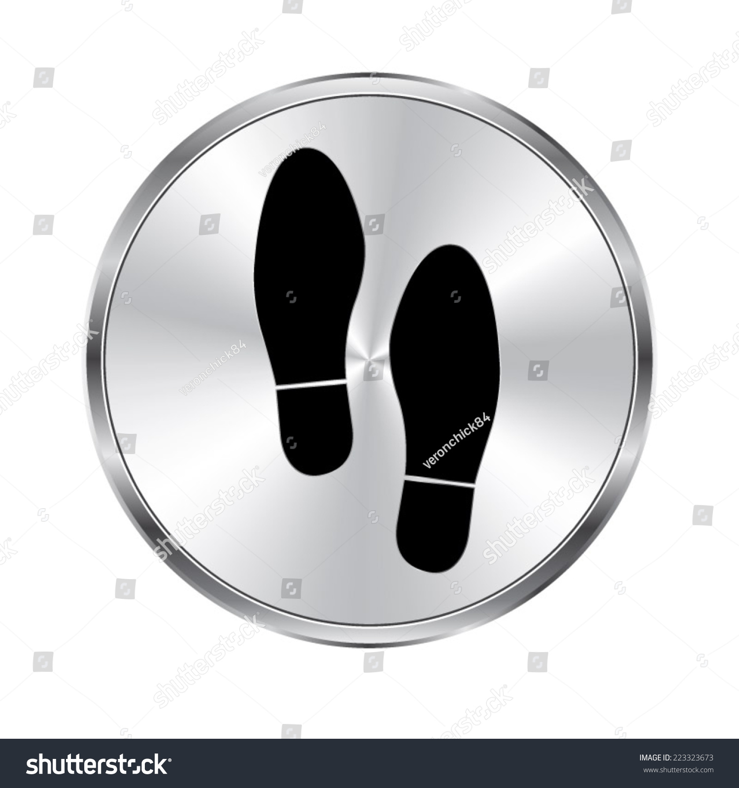 印-向量刷金属鞋图标按钮-科技,符号\/标志-海洛