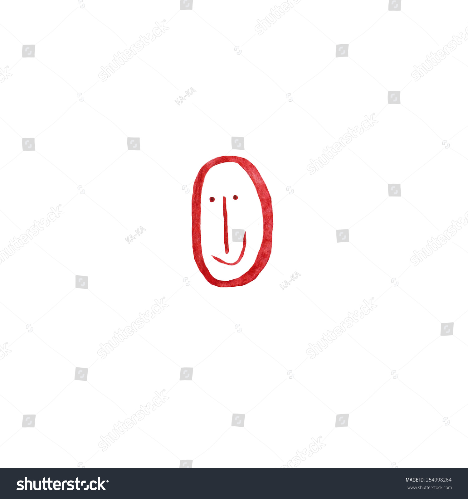手画水彩脸红的模式图片