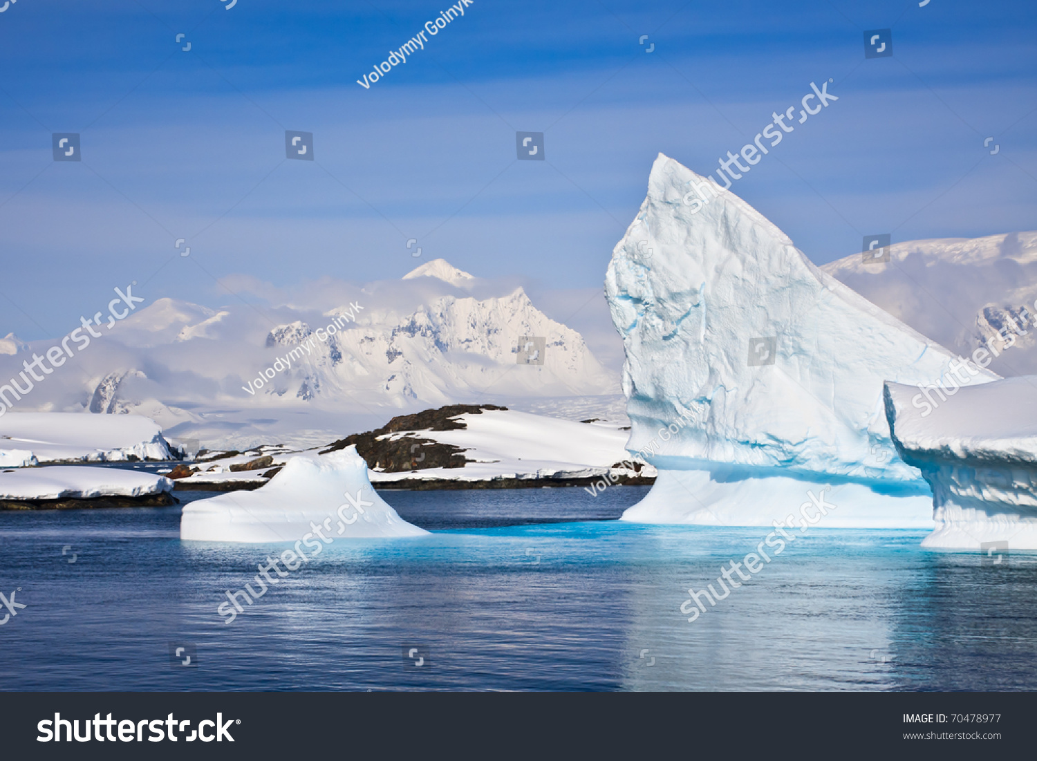 antarctic iceberg in the snow