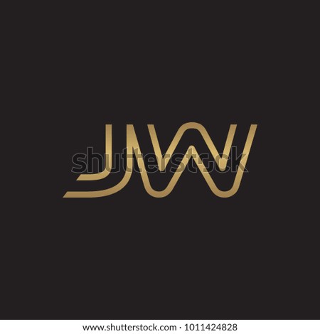 initial letter logo line unique modern gold color