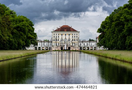 nymphenburg river reflection landscape munich germany