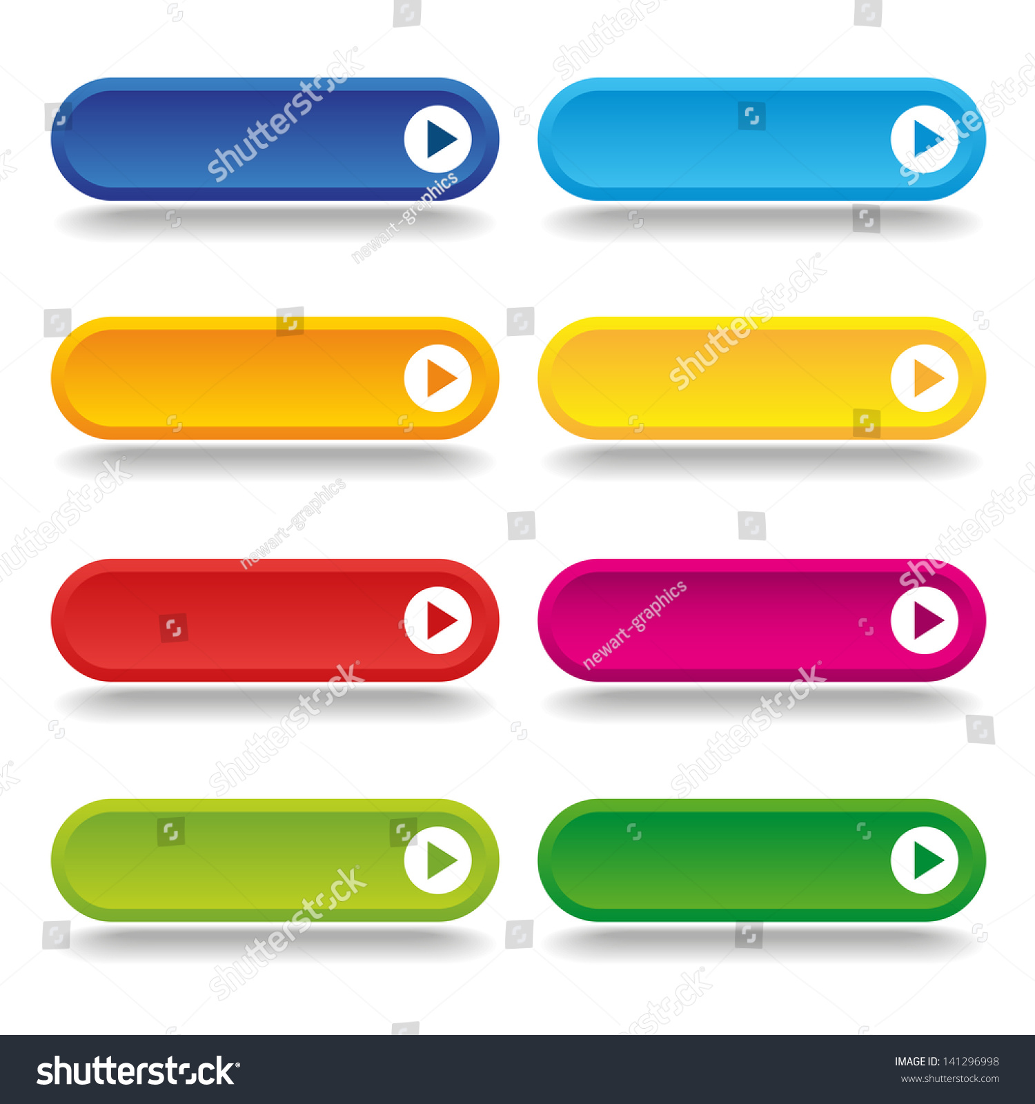 彩色的长圆形按钮-符号/标志,抽象-海洛创意(hellorf)-shutterstock中