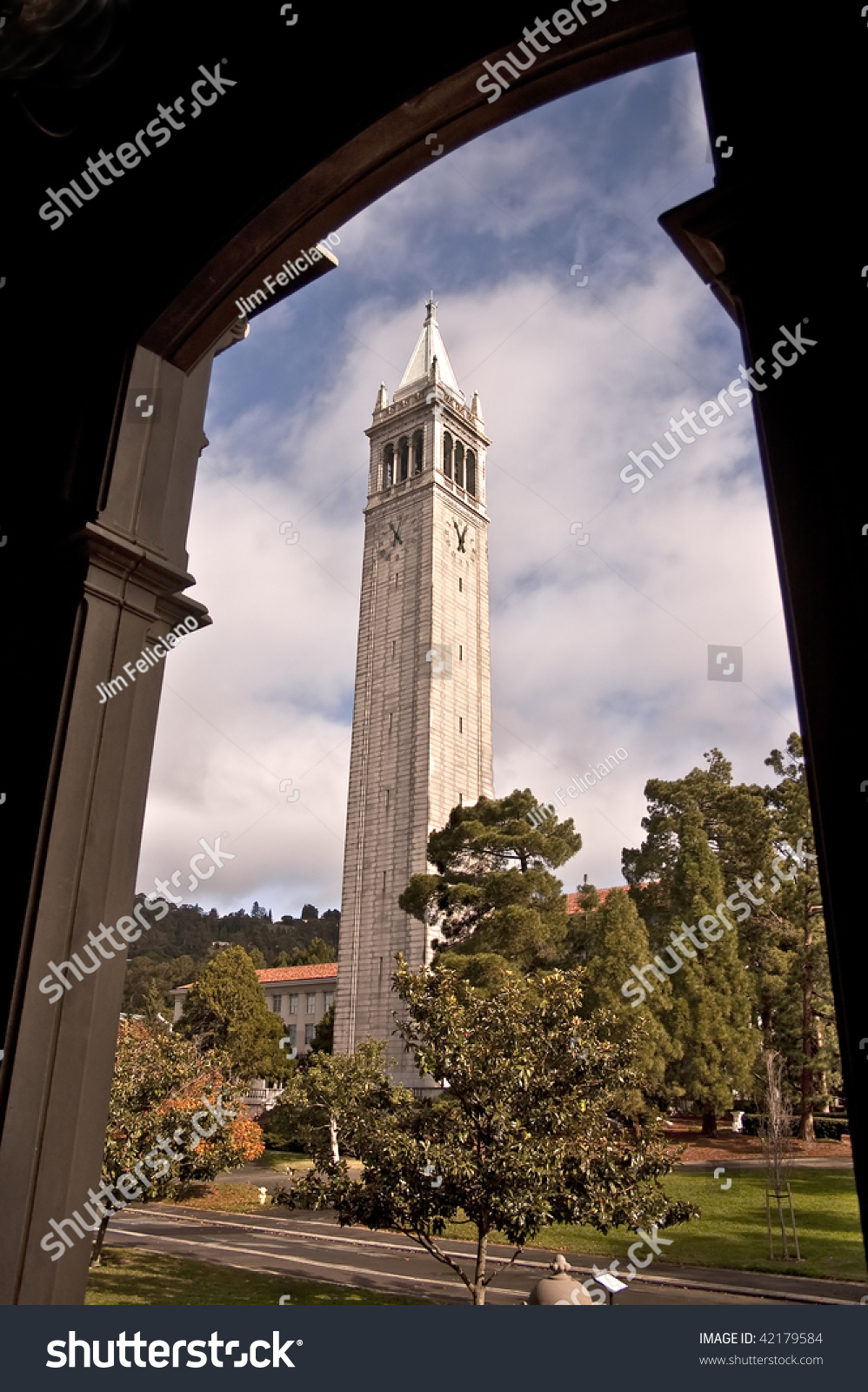 the famous campanile clock tower at the university of california