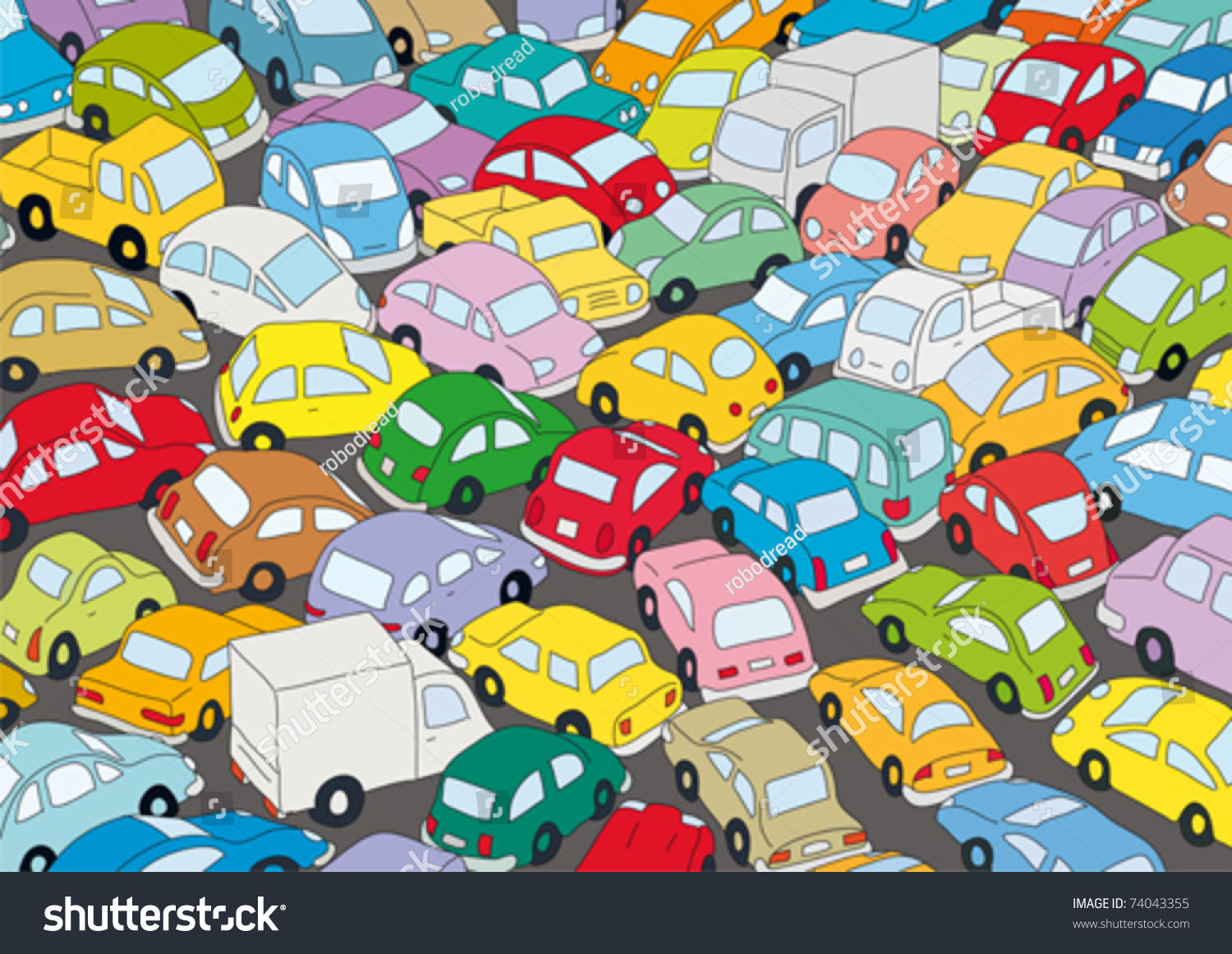 汽车交通堵塞-插图/剪贴图,交通运输-海洛创意(hellorf)-shutterstock