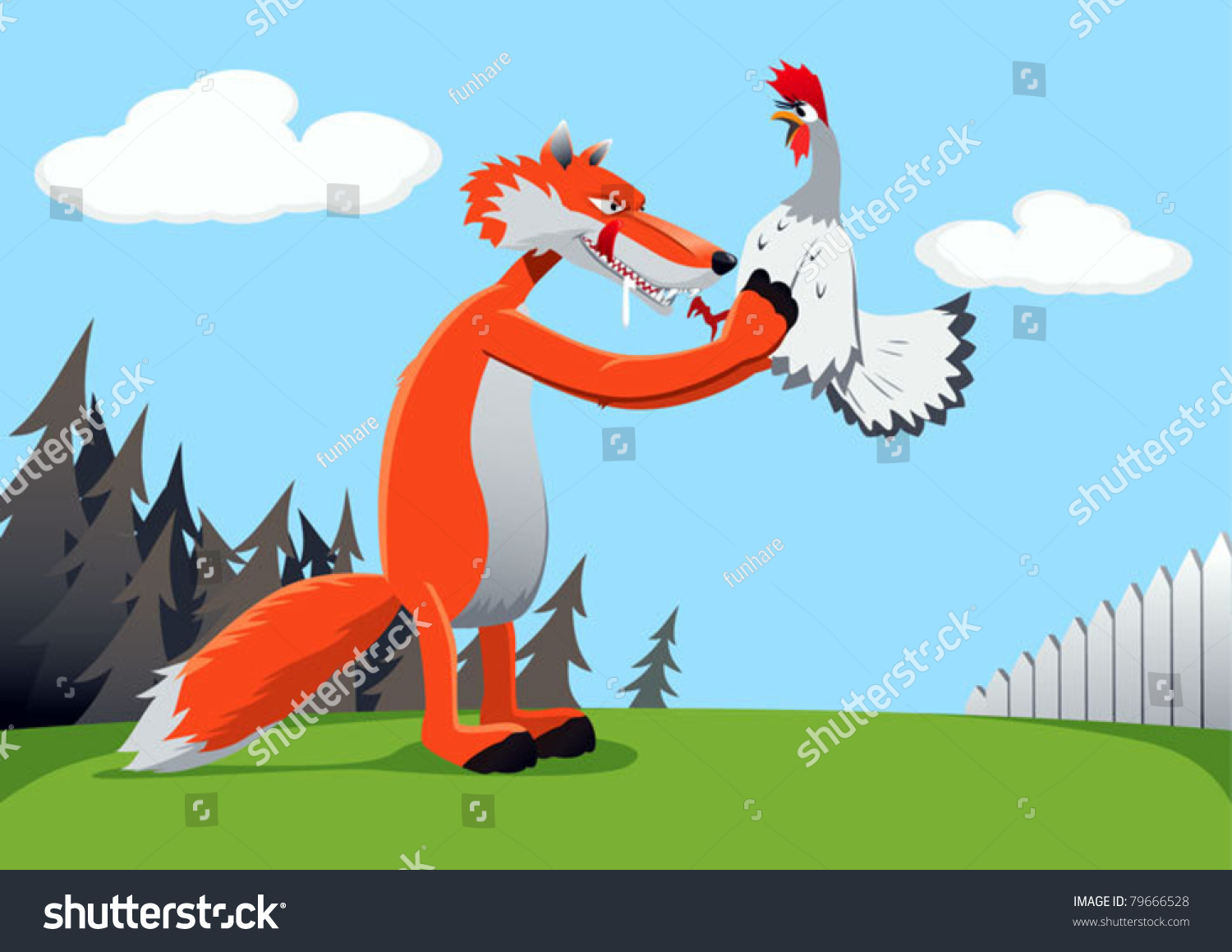 狐狸啃鸡图片
