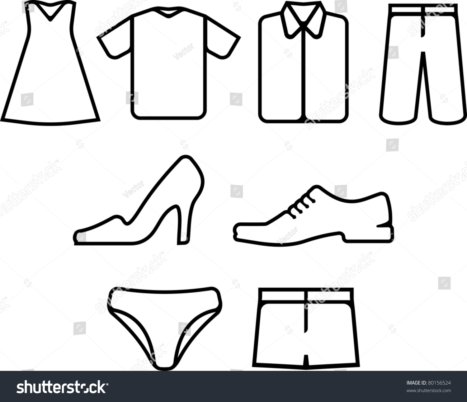 向量的衣服和鞋子